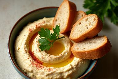 병아리콩 후무스와 통밀빵